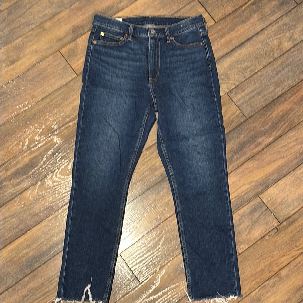 GAP Blue Skinny Jeans with Frayed Hem